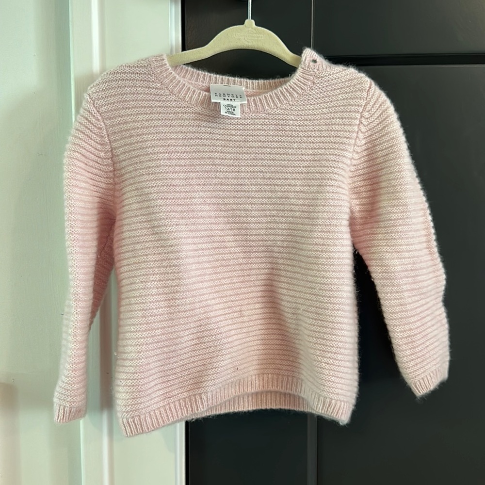 Pink Cashmere sweater 12/18 months Barney’s New York